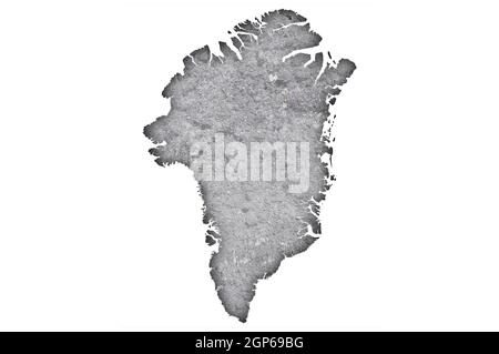 Map of Greenland on weathered concrete Stock Photo - Alamy