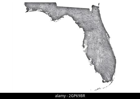 Map of Florida on weathered concrete Stock Photo - Alamy