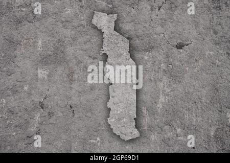 Map of Togo on weathered concrete Stock Photo - Alamy
