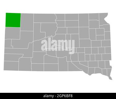 Map of Harding in South Dakota Stock Photo - Alamy