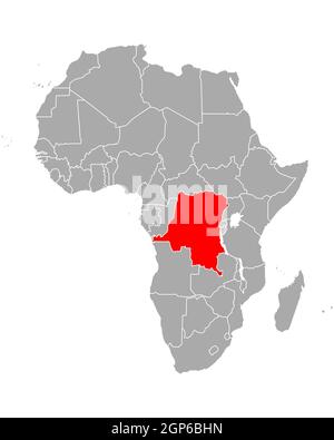 Democratic Republic of Congo on gray political globe with embedded flag ...
