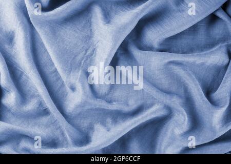 Blue draped lightweight fabric Stock Photo