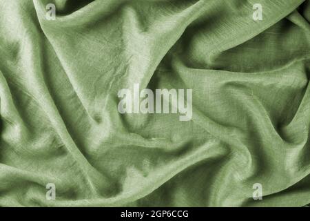 Green draped lightweight fabric Stock Photo