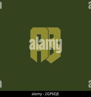AB or BA minimal creative logo with negative space effect Stock Vector