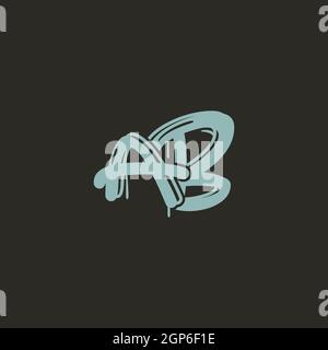 AB or BA minimal creative logo with negative space effect Stock Vector
