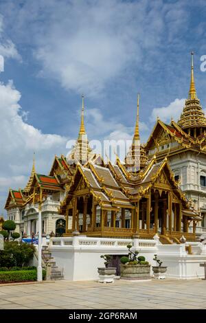 Throne room Phra Thinang Chakri Maha Prasat, at the temple Wat Phra Kaeo, old royal palace, Temple of the Emerald Buddha, Bangkok, Thailand Stock Photo