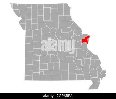 Map Of St Louis County Missouri Map Of St Louis County In Missouri Stock Photo - Alamy