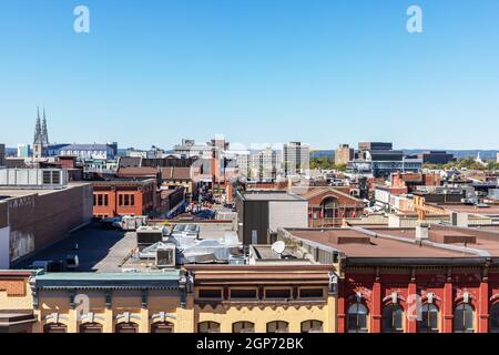 Ottawa, Canada - September 19, 2021: Aerial view of cityscape of Ottawa downtown, Byward market on summer day Stock Photo