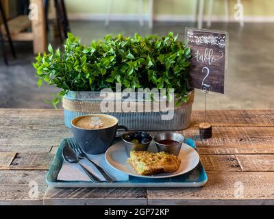 A Breakfast Tray with Coffee Stock Photo