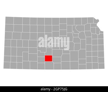 Map of Pratt in Kansas Stock Photo