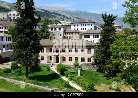 Typical stone buildings, Gjirokastra, Gjirokaster, Gjirokaster, Albania Stock Photo