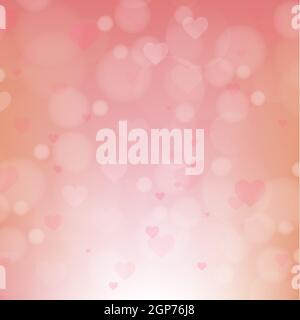 Abstract multicolored bokeh background with hearts - Vector ...