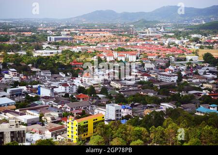 Phuket Town, view from Khao Rang Hill, Phuket, Thailand Stock Photo