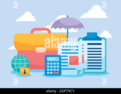 suitcase and global sphere of liability theme Stock Vector Image & Art ...