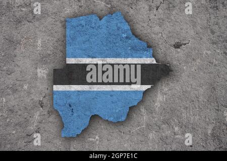 Map and flag of Botswana on weathered concrete Stock Photo - Alamy