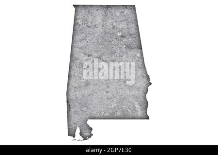 Map of Alabama on weathered concrete Stock Photo - Alamy