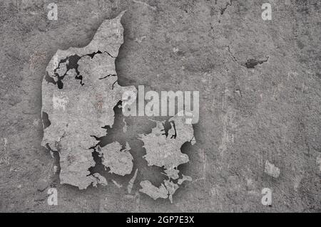 Map of Denmark on weathered concrete Stock Photo - Alamy