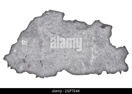 Map of Bhutan on weathered concrete Stock Photo - Alamy