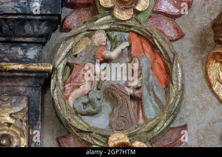 The Annunciation, Mysteries of the Rosary Stock Photo