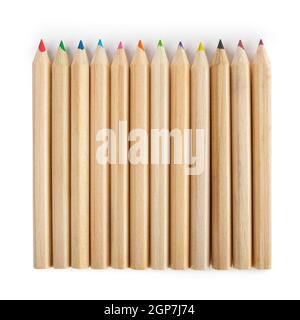 Multicolored pencils isolated on white background Stock Photo