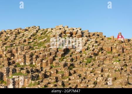 Basalt columns, The Giant's Causeway, Causeway Coast, near Bushmills, County Antrim, Northern Ireland, United Kingdom Stock Photo