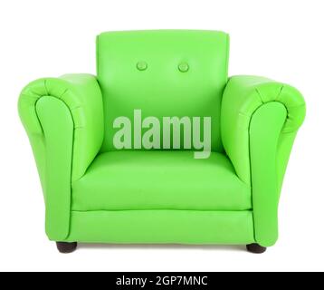 Green armchair isolated on white background Stock Photo