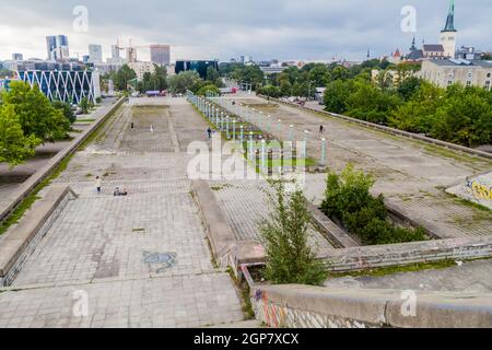 TALLINN, ESTONIA - AUGUST 22, 2016: Old Soviet sports and cultural complex Linnahall in Tallinn, Estonia Stock Photo