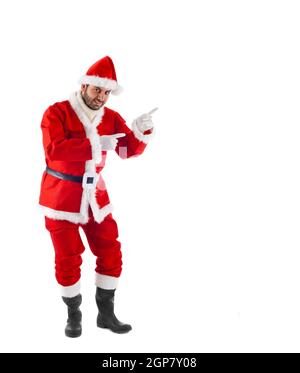 Santa Claus standing isolated on white background Stock Photo - Alamy