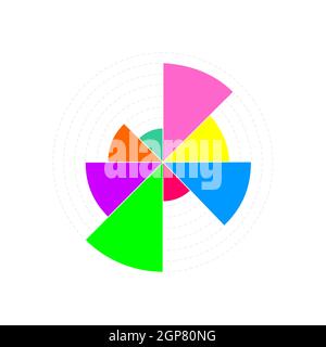 Circle chart example. Wheel diagram with 8 colorful segments of ...