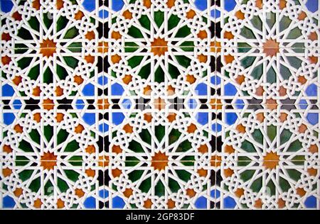 Nice detail of an islamic mosaic floor. Stock Photo
