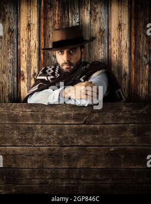 Bad gunman in the old wild west Stock Photo