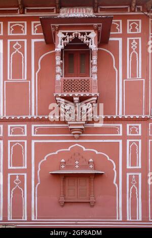 Architectural detail in Jaipur City Palace, Rajasthan, India Stock Photo
