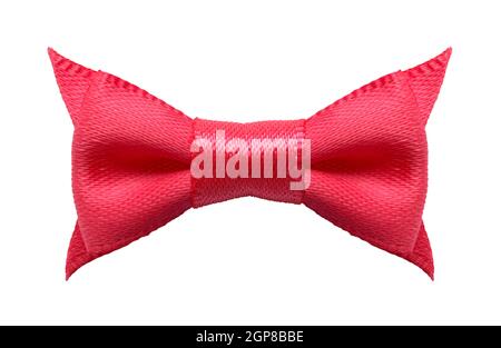 Red Bow Tie Cut Out on White. Stock Photo