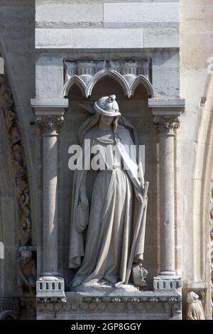 Allegories, The Synagogue, Notre Dame Cathedral, Paris Stock Photo