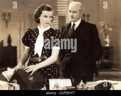 Joan Gardner, Charles Carson, on-set of the Film, 'Forever Yours', Original Title: 'Forget Me Not', United Artists, Grand National Pictures, 1936 Stock Photo