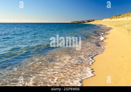 Gnarabup Beach is the longest and most popular swimming beach in the Margaret River region - Prevelly, WA, Australia Stock Photo