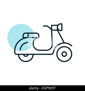 Scooter moped flat vector icon. Graph symbol for travel and tourism web site and apps design, logo, app, UI Stock Photo