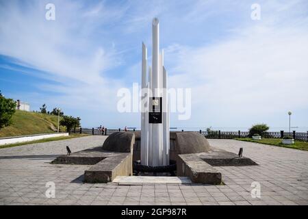 Novorossiysk, Russia - May 20, 2018: Monument dedicated to the shipwreck victims Admiral Nakhimov August 31, 1986 Stock Photo