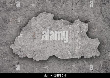 Map of Bhutan on weathered concrete Stock Photo - Alamy