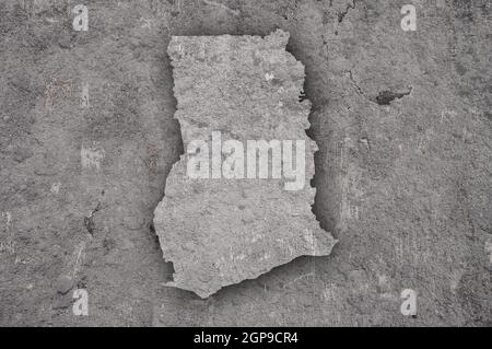 Map of Ghana on weathered concrete Stock Photo - Alamy