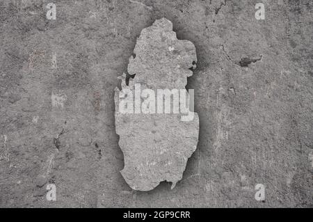 Map of Qatar on weathered concrete Stock Photo - Alamy