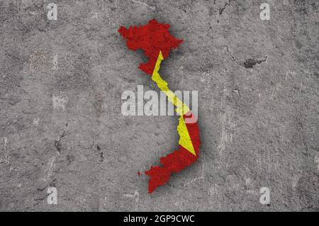 Map of Vietnam on weathered concrete Stock Photo - Alamy
