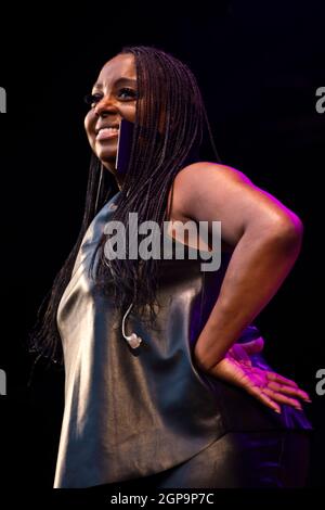 Ledisi wows the crowd  with her vocals and energetic stage performance at the 2021 Monterey Jazz Festival Stock Photo