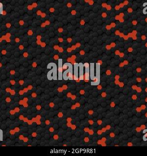 Abstract hexagons black on a red background - illustration Stock Photo