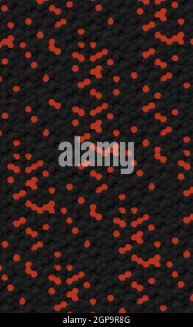 Abstract hexagons black on a red background - illustration Stock Photo