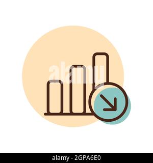 Decrease outline icon. Office sign. Graph symbol for your web site ...