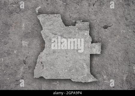 Map of Angola on weathered concrete Stock Photo - Alamy