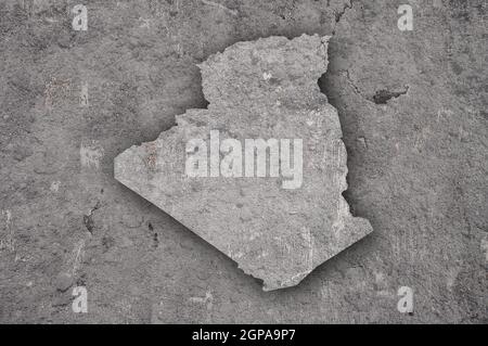 Map of Algeria on weathered concrete Stock Photo - Alamy