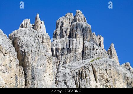 Pala group in the Dolomites. the Dolomites are a mountain range in northeastern Italy. They form part of the Southern Limestone Alps and extend from t Stock Photo
