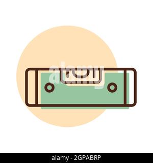 Bubble level vector flat icon on dark background. Construction, repair ...